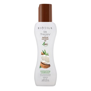 Biosilk Silk Therapy with Natural Coconut Oil Moisturizing Conditioner, Nourishing &amp; Helps Eliminate Frizz, Sulfate, Paraben &amp; Cruelty-Free, 2.26 Oz