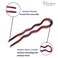 Parcelona French Slick Medium 3 Inch Tortoise Shell Wavy Crink U Shaped Chignon Bun Hair Pin (3 Pins) (Shell-Brown)