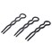 Parcelona French Slick Black Small Wavy 3 Inch U Shaped Hair Pins for Fine Hair Types (3 Pins) (Black)