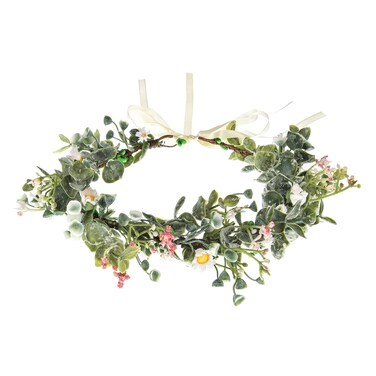 Love Sweety Greenery Flower Headband Boho Leaf Hair Wreath Bridal Wedding Headpiece Maternity Floral Crown(Leave Daisy)