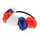 BOHO Floral Crown Rose Flower Headband Hair Wreath (Red Blue White Elastic Ribbon)