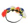 BOHO Floral Crown Rose Flower Headband Hair Wreath (Red Blue White Elastic Ribbon)