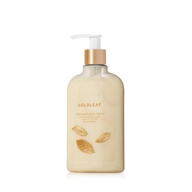 Thymes Moisturizing Body Wash with Pump - Body Soap - Bath Products - Skin Care - Liquid Soap with Notes of Jasmine, Rose, Hyacinth, Creamy lily of the Valley, &amp; Oak Moss (Goldleaf, 9.25 fl oz)