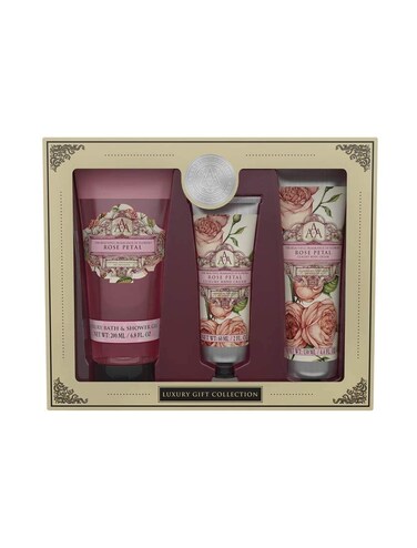 AAA Bath &amp; Body Collection - Shower Gel 200ml, Hand Cream 60ml &amp; Body Cream 130ml (Rose Petal)