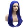 Lushy Hair Lace Front Synthetic Wig Straight Long 24inch Blue Wig Heat Resistant Heavy Density Realistic Wigs