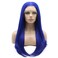 Lushy Hair Lace Front Synthetic Wig Straight Long 24inch Blue Wig Heat Resistant Heavy Density Realistic Wigs