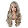 Hair Wavy Long 26inch White and Blonde and Auburn Mix Heavy Density Heat Resistant Realistic Synthetic Lace Front Wigs