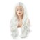 Hair Wavy Long 26inch White Heavy Density Heat Friendly Synthetic Lace Front Wigs