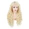 Hair Curly Long 26inch Blonde Half Hand Tied Heavy Density Synthetic Lace Front Wigs