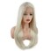 Hair Straight Long 24inch White Light Blonde Mix Heat Resistant Heavy Density Realistic Synthetic Lace Front Wig
