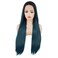 Hair Straight Super Long 28inch Dark Root Blue Green Mix Heavy Density Realistic Synthetic Lace Front Wigs