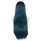 Hair Straight Super Long 28inch Dark Root Blue Green Mix Heavy Density Realistic Synthetic Lace Front Wigs