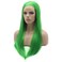 Lushy Lace Front Synthetic Wigs Straight Long 24inch Green Wig Hand Tied Heavy Density Realistic Wigs