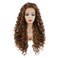 Hair Curly Long 26inch Dark Brown and Blonde Mix Heavy Density Half Hand Tied Realistic Synthetic Lace Front Wigs