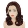 Hair Wavy Shoulder Length 16inch Dark Brown Half Hand Tied Heavy Density Realistic Synthetic Lace Front Wig