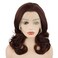 Hair Wavy Shoulder Length 16inch Dark Brown Half Hand Tied Heavy Density Realistic Synthetic Lace Front Wig