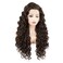 Hair Curly Long 26inch Brown Heavy Density Realistic Synthetic Lace Front Wigs
