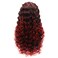 Hair Curly Long 26inch Auburn Root Red Ombre Half Hand Tied Realistic Synthetic Lace Front Wigs