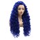 Hair Curly Long 26inch Navy Blue Heavy Density Realistic Synthetic Lace Front Wigs