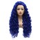 Hair Curly Long 26inch Navy Blue Heavy Density Realistic Synthetic Lace Front Wigs