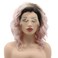 Hair Curly Short 14inch Dark Root Pink Ombre Wig Heavy Density Realistic Synthetic Lace Front Wigs