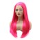 Hair Straight Long 24inch Rose Red Half Hand Tied Realistic Synthetic Lace Front Wigs
