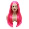 Hair Straight Long 24inch Rose Red Half Hand Tied Realistic Synthetic Lace Front Wigs