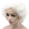 Iwonawig Short Curly Heat Friendly Natural Looking Synthetic Lace Front Snow White Wig
