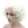 Iwonawig Short Curly Heat Friendly Natural Looking Synthetic Lace Front Snow White Wig