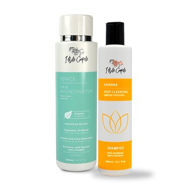 Venice Organic Keratin Hair Treatment Straightening, Smoothing Keratin 16.9 fl.oz + Deep Cleansing Shampoo 10 fl.oz- keratina Organica Sin Formol Para Alisar el Pelo - Complete Set