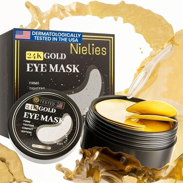 Under Eye Patches for Women (30 Pairs) - Eye Patches for Puffy Eyes and Dark Circles, Eye Bags - Skin Care with Collagen eye patches for women - Anti-Aging Eye Masks (24 Gold- Box)