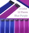 Rhyme Purple Blue Wig Hairpieces 21 inch Colored Hair Extension Clip in/on for Amercian Girls and Women Princess Party Highlight Wig Pieces for Girls 12 PCS (Purple Blue)