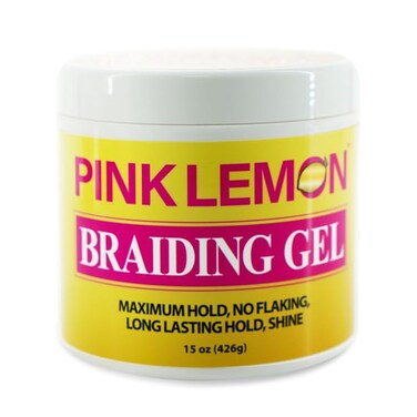 PINK LEMON Braiding Gel (15 oz) - Maximum Hold, No Flaking, Long Lasting Hold, High Shine. For Micro, Inter, Dread, Faux, Loc, Twist, Braid, Edge.