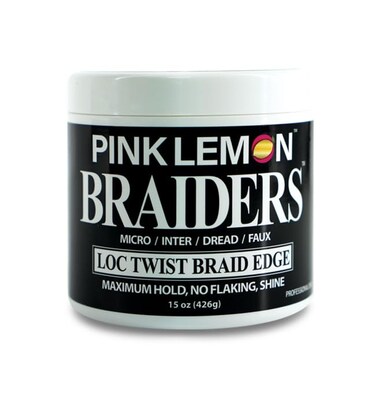 PINK LEMON Braiders (15 oz) - Maximum Hold, No Flaking, Long Lasting Hold, High Shine. For Micro, Inter, Dread, Faux, Loc, Twist, Braid, Edge.