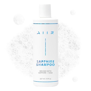 AIIR Sapphire Shampoo - Natural Hair Growth &amp; Shine Formula - Crystal Infused, Vegan, Sulfate-Free, Color-Safe Professional Hair Care - 8 oz