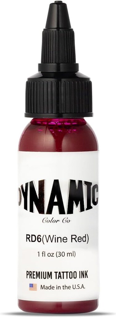 Dynamic Color Co Wine Red Tattoo Ink (1oz Bottle): Vibrant, Sterilized, Vegan &amp; USA-Made Since 1990 &ndash; Trusted by Artists Worldwide