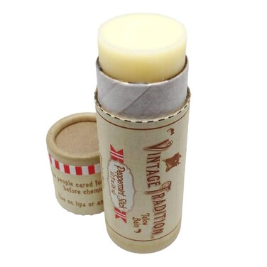 Vintage Tradition Moisturizing Beef Tallow Lip Balm &ndash; Tube Lip Moisturizer with Peppermint Essential Oil Hydrates &amp; Soothes Dry Lips &ndash; Grass-Fed Tallow Balm for Skin Care, 0.5 Fl. Oz.