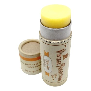 Vintage Tradition Moisturizing Beef Tallow Lip Balm &ndash; Tube Lip Moisturizer with Citrus &amp; Lavender Essential Oil Blend Hydrates &amp; Soothes Dry Lips &ndash; Grass-Fed Tallow Balm for Skin Care, 0.5 Fl. Oz.