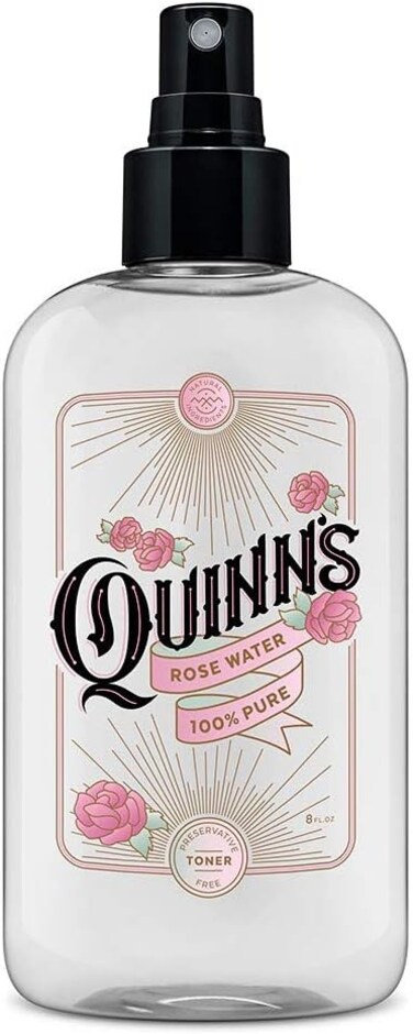 Quinn&rsquo;s Rose Water - Hydrating Facial Toner Spray, Rosewater for Hair, Skin &amp; Face Mist, 8 Ounce