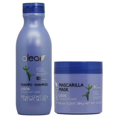 Alea Straight Hair with Bamboo Extract &amp; Keratin Shampoo + Mask"Set