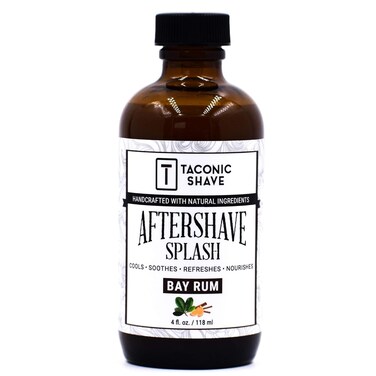 Taconic Shave, Natural Bay Rum Aftershave Splash 4oz, Skin Cooling, Refreshing and Moisturizing After-Shave Liquid Formula with All-Natural Ingredients, Artisan Made in the USA