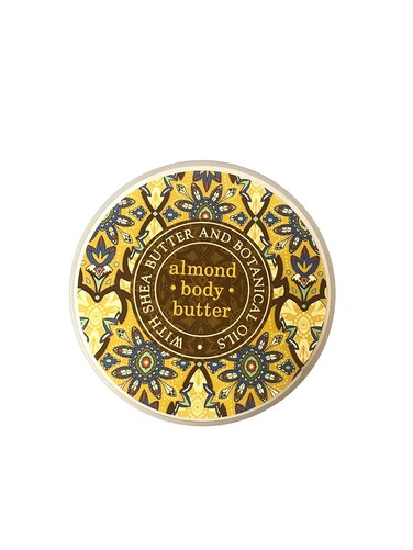 Greenwich Bay Trading Company Botanic Body Butter with Shea Butter and Cocoa Butter, Almond Scent, 8oz Tub