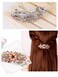 Flower Luxury Jewelry Design Hairpin Rhinestone Hair Barrette Clip,Also Perfect Mother's Day Gifts for Mom(Orange)
