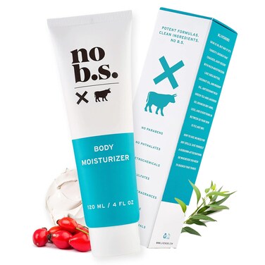 No B.S. (No Bad Stuff) Body Moisturizer - Moisturizing Lotion for Dry Skin, Relieves Dryness, Lightweight, Unscented, Non-Greasy, Hydrating &amp; Soothing (4 fl oz)