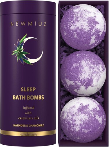 Deep Sleep Bubble Bath Bombs Infused with Lavender Chamomile Essential Oils Moisturizing Bath for Dry Skin and Relaxation Self Care Gift for Women