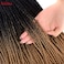 24 inch Ombre Senegalese Twist 2x Hair Crochet 30 Roots Synthetic Crotchet Braiding Hair for Women 95g/Pack (6 Packs/Lot,Black/Light Brown)