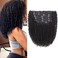 Kinky Curly Clip in Hair Extensions Human Hair 14 Inch 3C 4A Kinky Curly Hair Extensions Clip Ins for Black Women Double Weft Real Brazilian Remy Human Hair 7 Pcs with 24 Clips,Natural Black