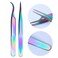 WOKOTO Nail Tweezers And Scissors Kit Straight Curved Rainbow Stainless Steel Precision Tweezers Set For Nail Art Sticker Rhinestone Eyelash Extensions Picker Tools