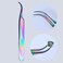 WOKOTO Nail Tweezers And Scissors Kit Straight Curved Rainbow Stainless Steel Precision Tweezers Set For Nail Art Sticker Rhinestone Eyelash Extensions Picker Tools