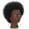 Kinky Curly Real 100% Human Hair Afro Mannequin Head with Stand for Hairdresser Practice Manikin Cosmetology Training Doll Head Braiding Styling Updos Bleaching Dyeing Curling